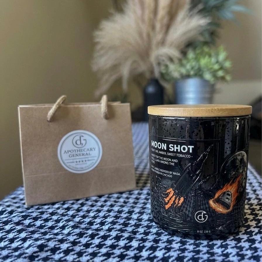Moon Shot Soy Candle | NASA Space Artemis Tribute, Night Air Amber Sweet Tobacco