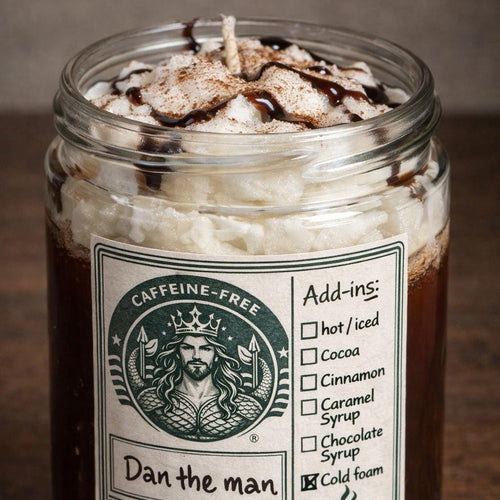 Custom Coffee Latte Candle | Personalized Name Soy Gel Wax Starbucks Drink Candle