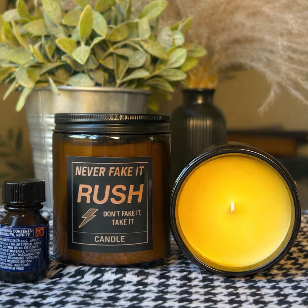 RUSH Candle – Bold Amber Jar Candle Inspired by Iconic Brand
