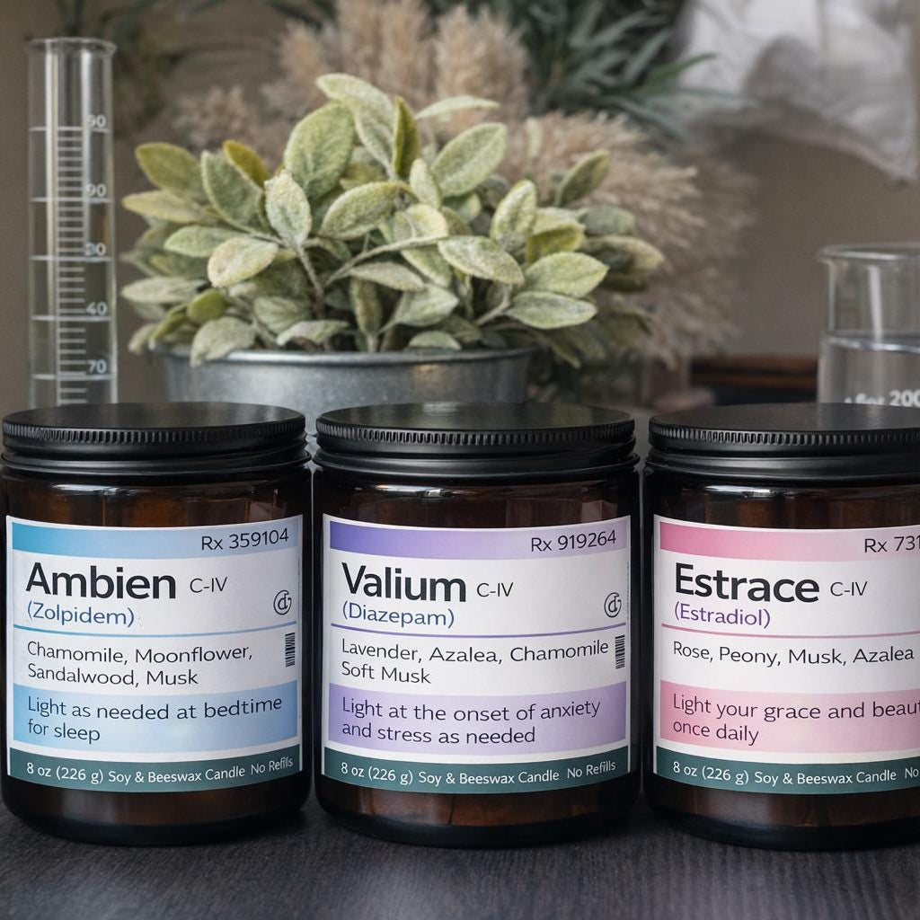 Modern, Pharmacy-Inspired Soy Poured Candle Collection