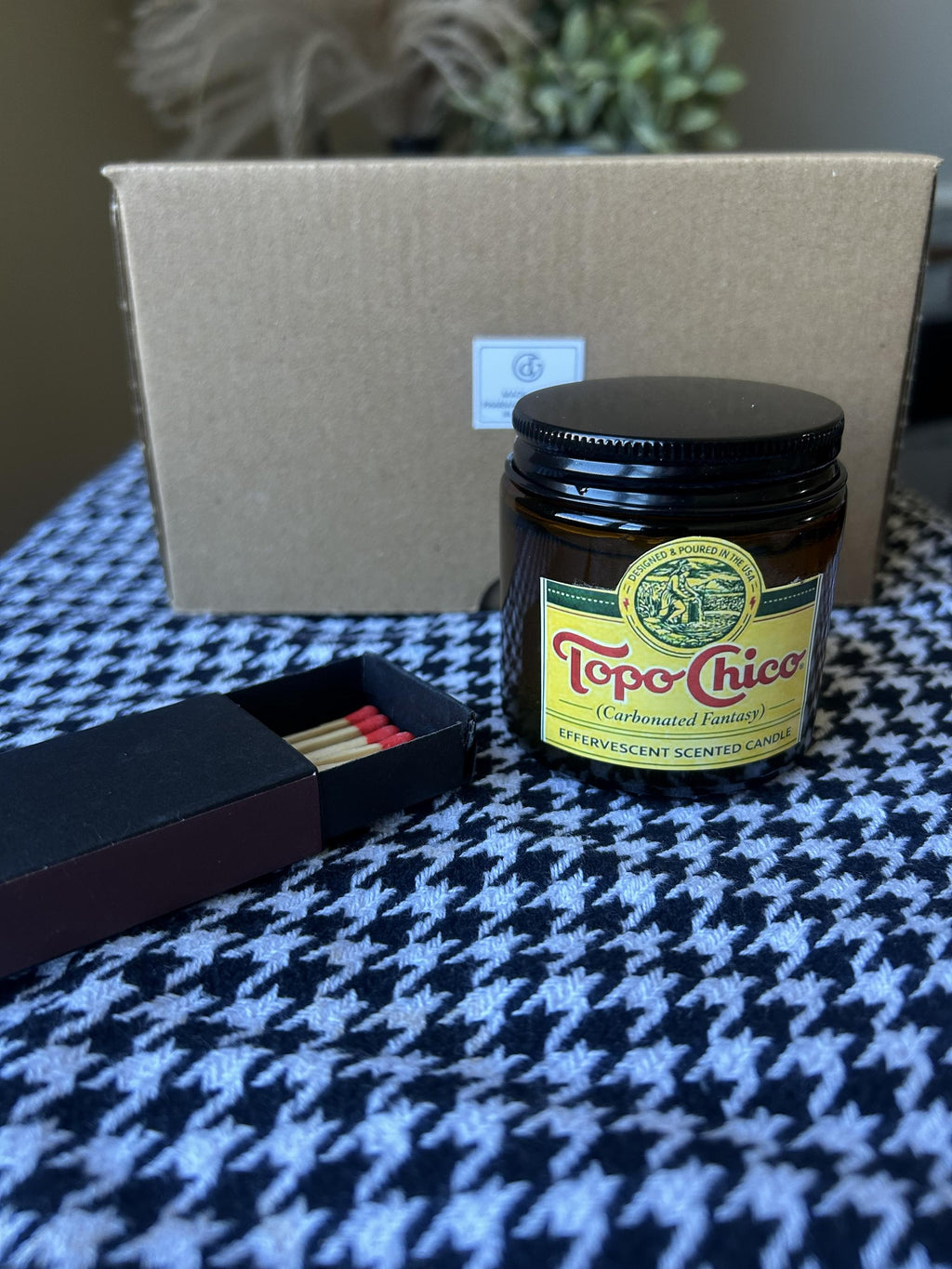 Topo Chico Effervescent novelty Bergomot Green Tea Musk candle gel or soy wax