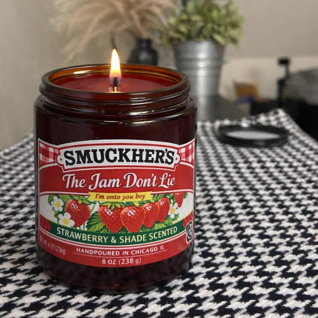 Strawberry Jam Scandal Candle, Shakira Inspired, Breakup Gift, Novelty Decor
