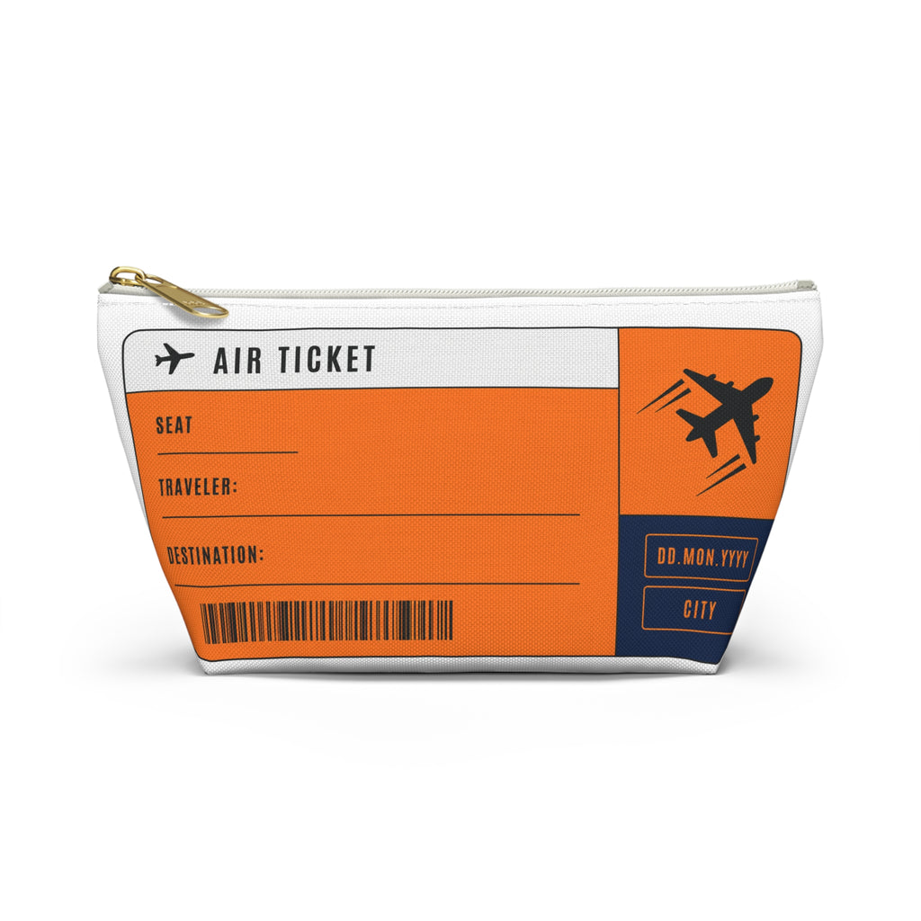 Personalized Airline Ticket Travel Accessory Pouch | Custom Accessory Makeup Bag with Airport Codes