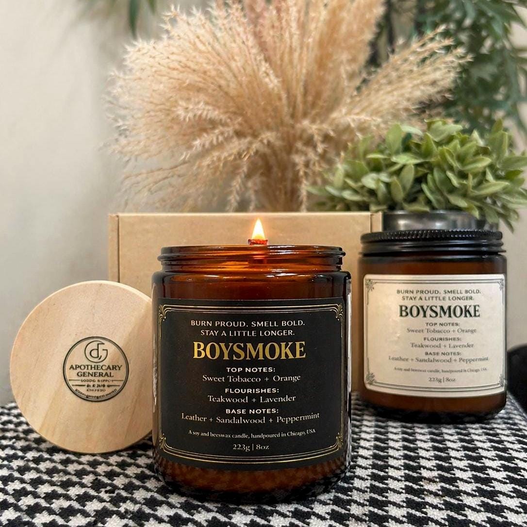 Boysmoke | Smoky Leather + Tobacco | Dark Luxe Home Fragrance | Hand-Poured in Chicago