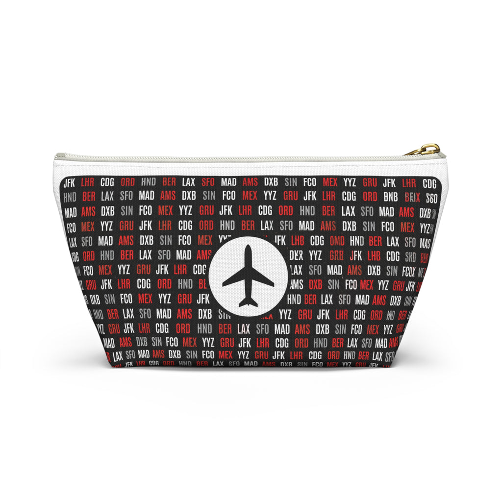 Personalized Airline Ticket Travel Accessory Pouch | Custom Accessory Makeup Bag with Airport Codes