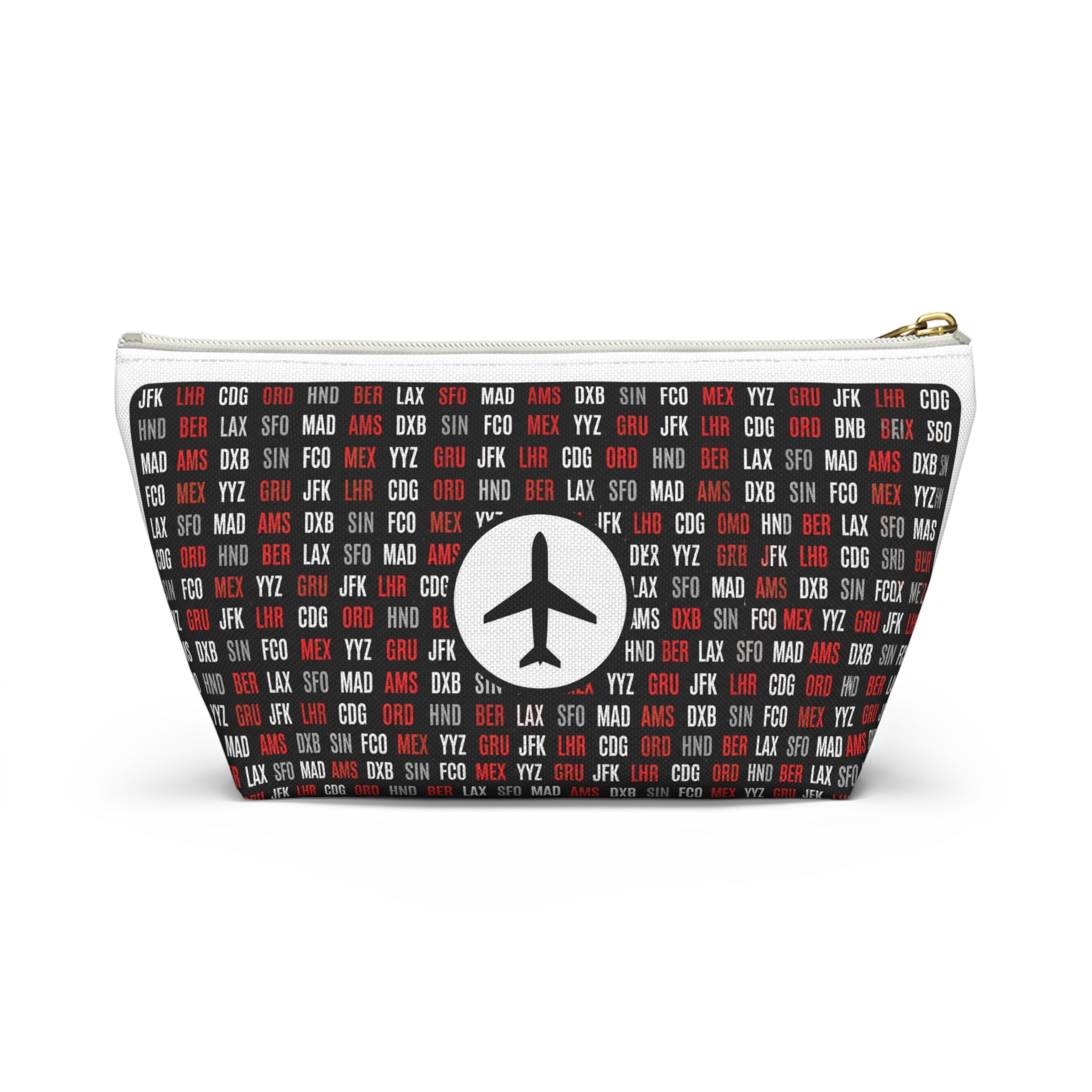 Personalized Airline Ticket Travel Accessory Pouch | Custom Accessory Makeup Bag with Airport Codes