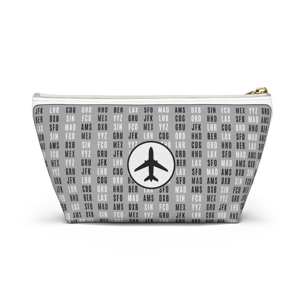 Personalized Airline Ticket Travel Accessory Pouch | Custom Accessory Makeup Bag with Airport Codes