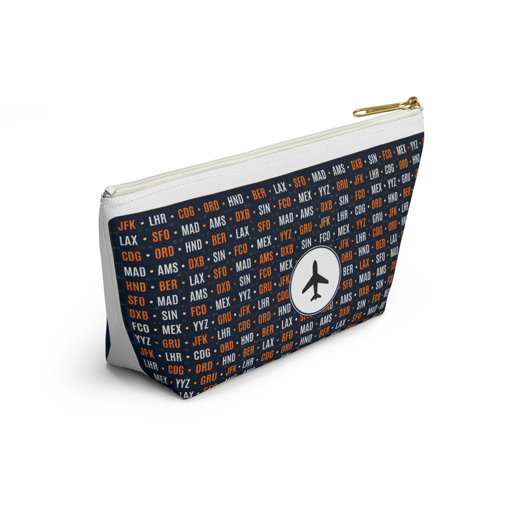 Personalized Airline Ticket Travel Accessory Pouch | Custom Accessory Makeup Bag with Airport Codes