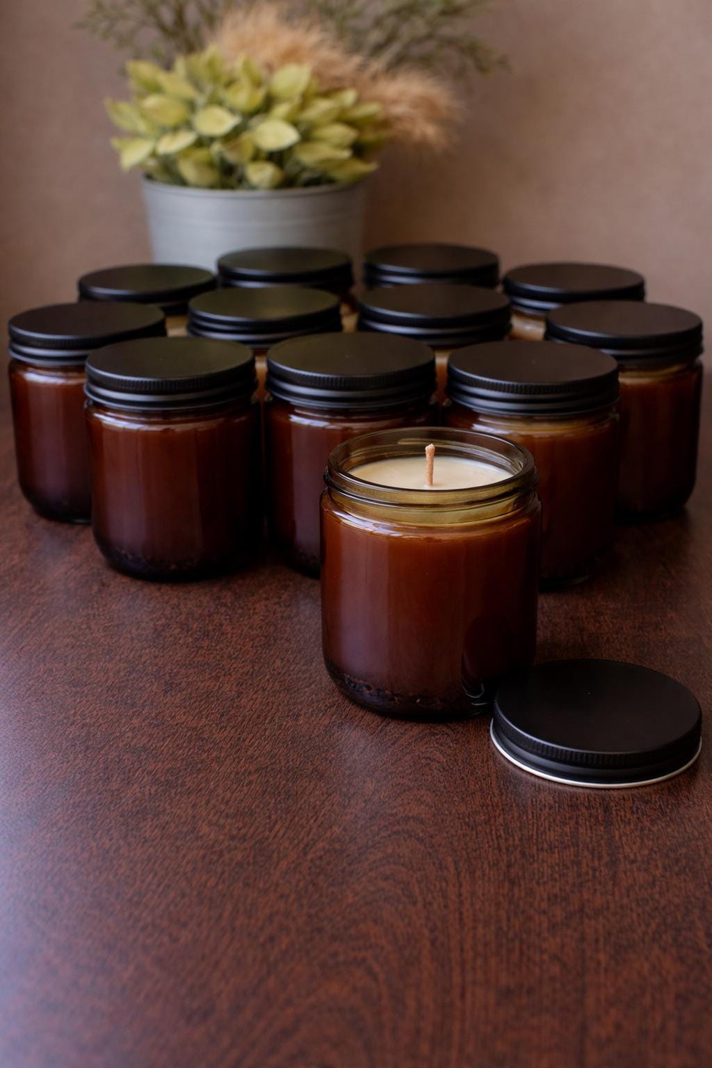 Custom Build Your Own Candle, Amber Jar, Single or Set of 10, Personalized Label