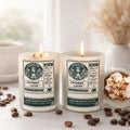 Custom Coffee Latte Candle | Personalized Name Soy Gel Wax Starbucks Drink Candle