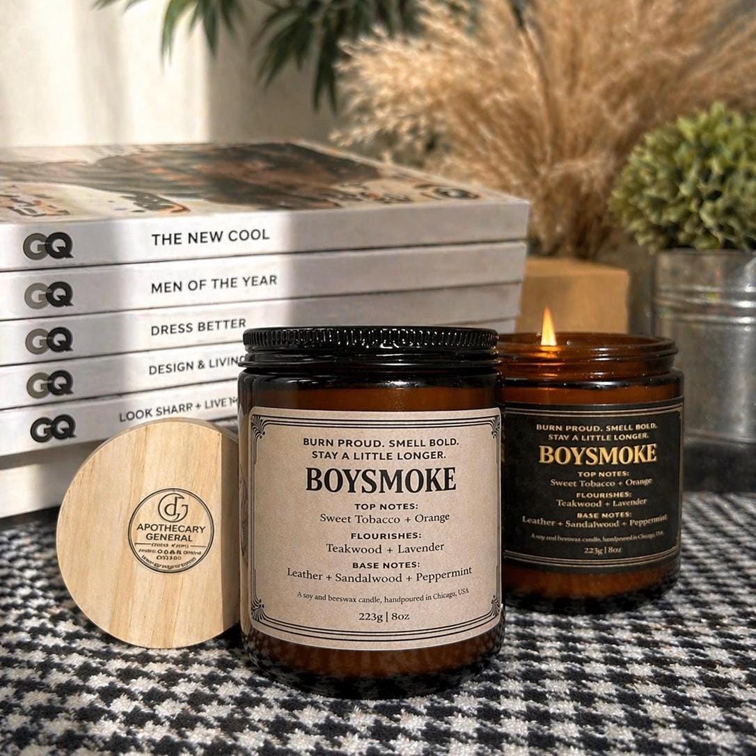 Boysmoke | Smoky Leather + Tobacco | Dark Luxe Home Fragrance | Hand-Poured in Chicago