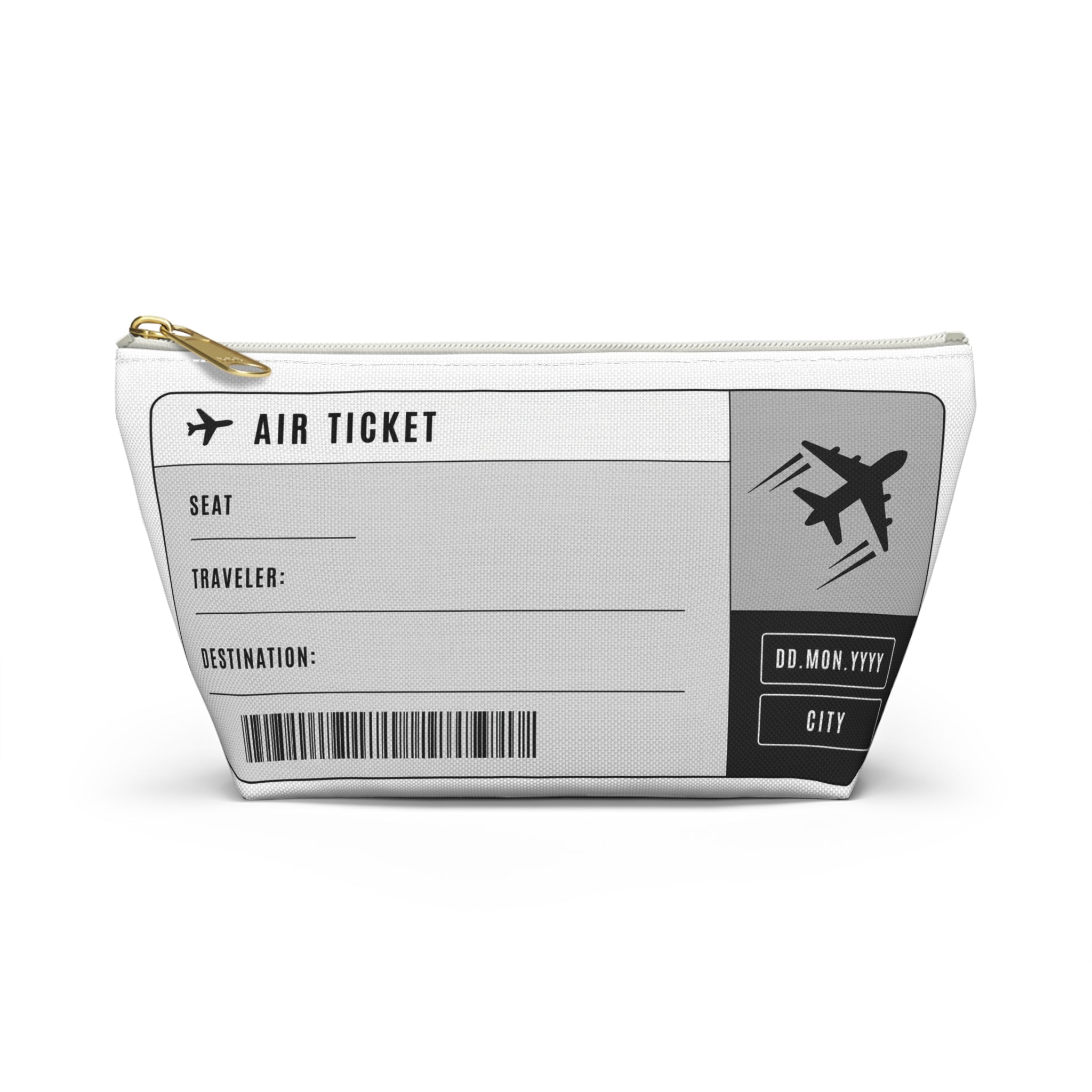 Personalized Airline Ticket Travel Accessory Pouch | Custom Accessory Makeup Bag with Airport Codes