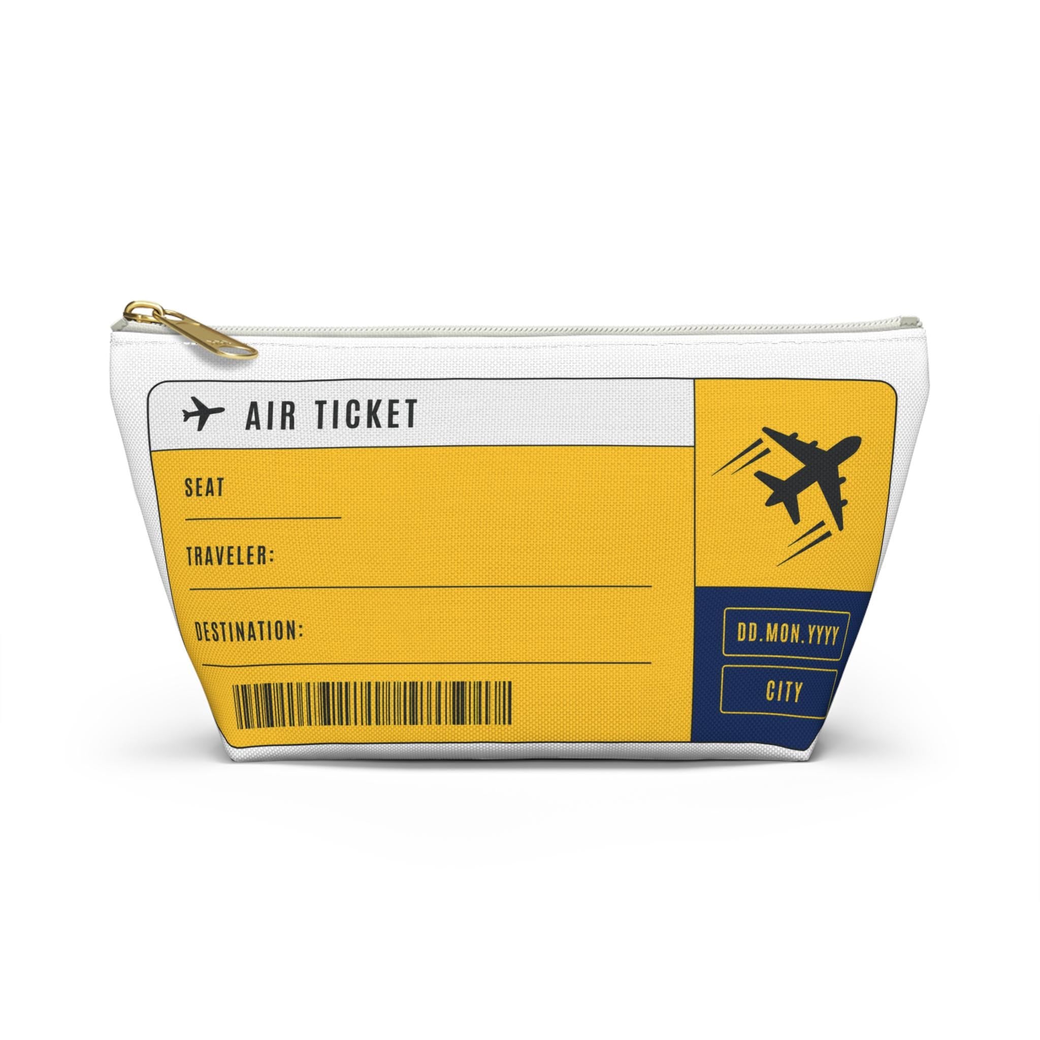 Personalized Airline Ticket Travel Accessory Pouch | Custom Accessory Makeup Bag with Airport Codes