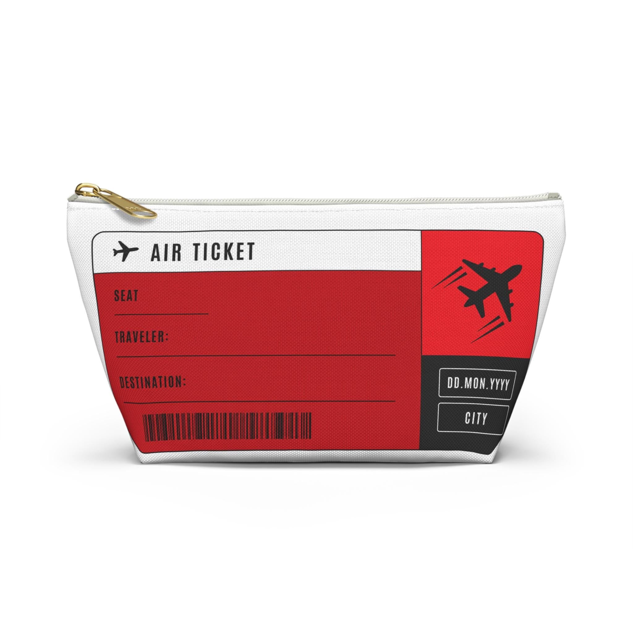 Personalized Airline Ticket Travel Accessory Pouch | Custom Accessory Makeup Bag with Airport Codes