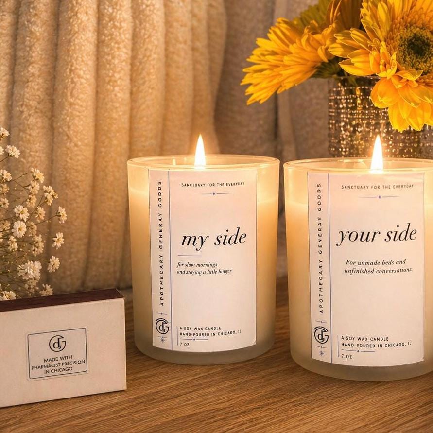 Couples and Lovers Customized Scent Yours and My Cozy Bedside Candle Duo