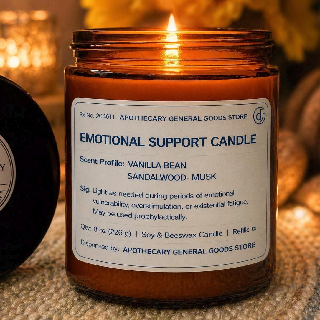 Emotional Support Candle | Vanilla Bean, Sandalwood, Musk | Organic Soy