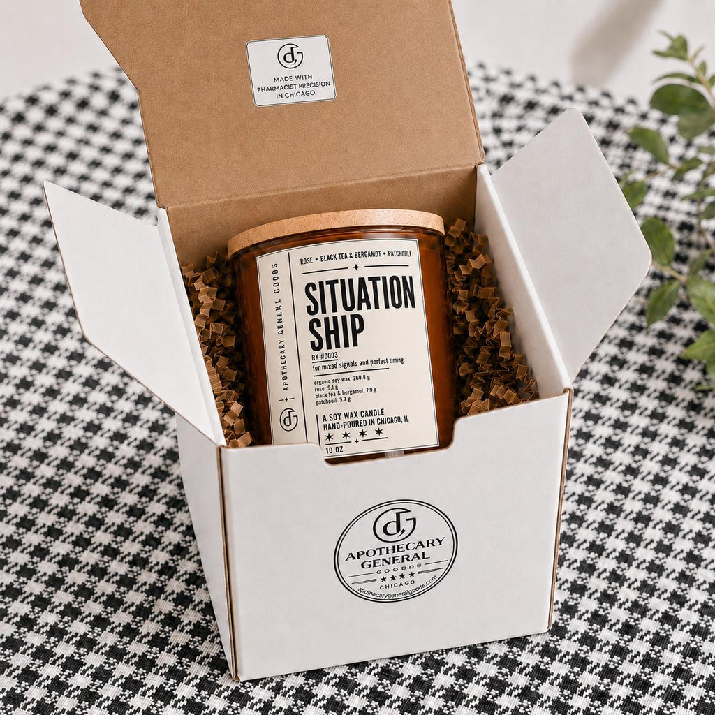 Situationship Organic Candle | Organic Soy Wax, Leather, Tobacco, Amber (10oz) with optional Upcycling