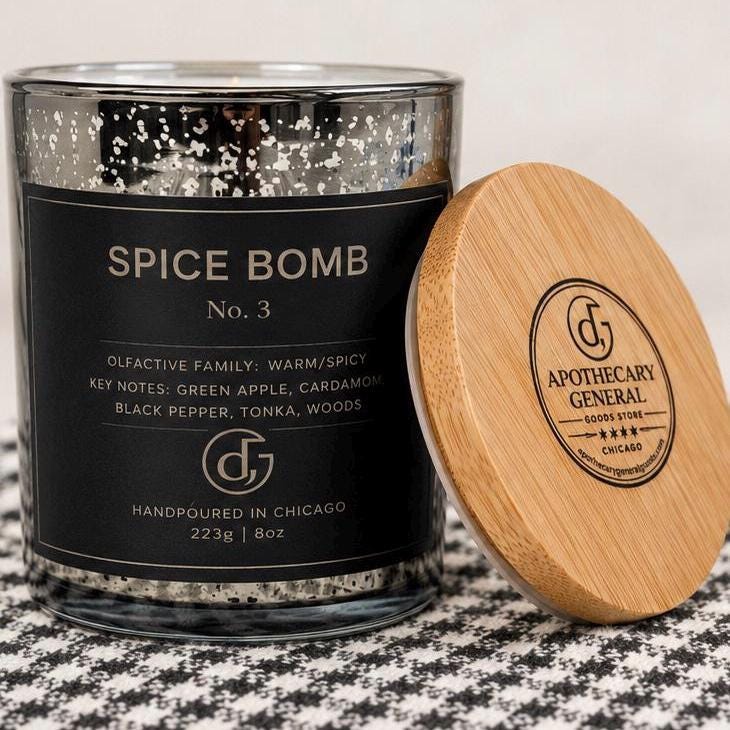 Spice Bomb Inspired No.3 Candle – Warm Spicy Cologne Scent, Mercury Jar Home Fragrance (8oz)