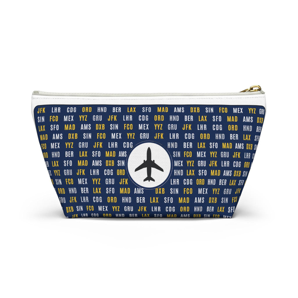Personalized Airline Ticket Travel Accessory Pouch | Custom Accessory Makeup Bag with Airport Codes