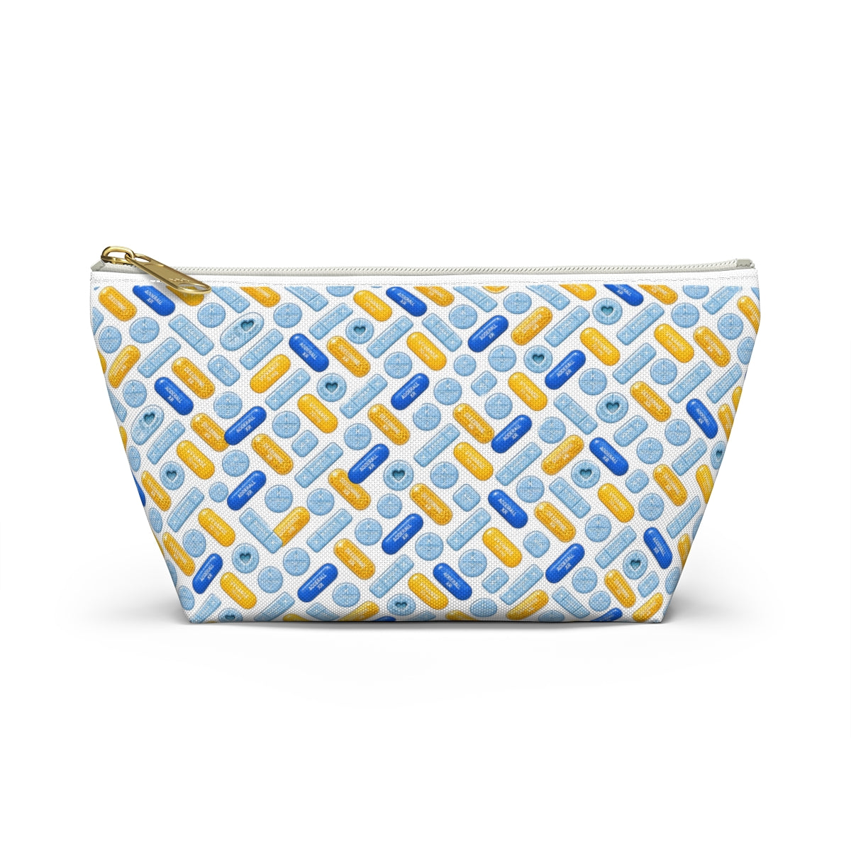 Pharmacy inspired Pill Pattern Accessory Bag | Funny Travel-sized Zipper Pouch