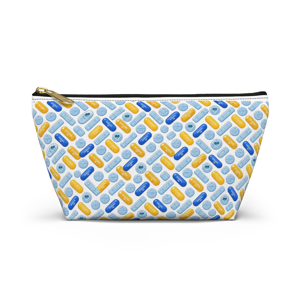 Pharmacy inspired Pill Pattern Accessory Bag | Funny Travel-sized Zipper Pouch