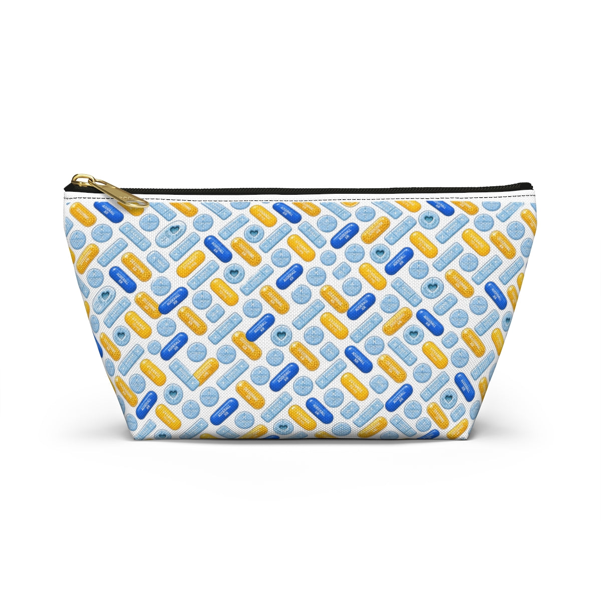 Pharmacy inspired Pill Pattern Accessory Bag | Funny Travel-sized Zipper Pouch